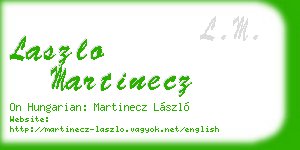 laszlo martinecz business card